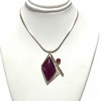 Satalite Rose Cut Duty with Pink Tourmaline Pendant