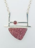 Cobalto Calcite & Garnet Necklace