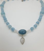 Aquamarine and Moonstone Necklace