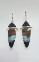 Java Wood Opal Earrings