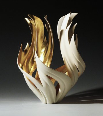 Jennifer C. McCurdy - Gilded Torch Flame Vessel