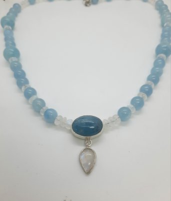 Kathleen Tackleberry 	 - Aquamarine and Moonstone Necklace