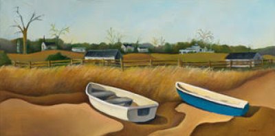 Anne Grandin - Dinghies along Vineyard Haven Harbor